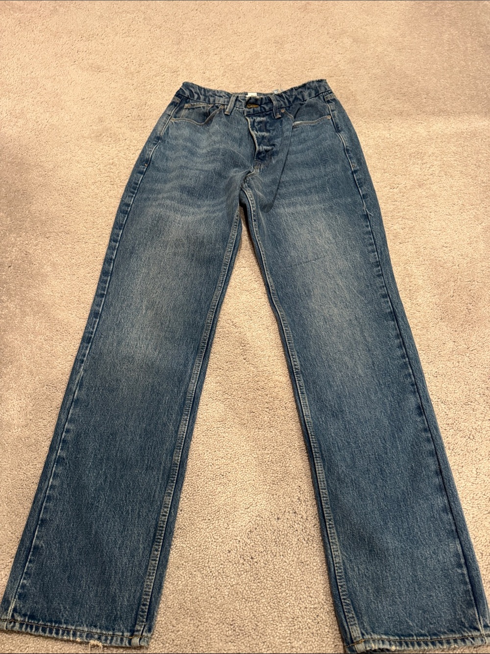 Good American Blue Straight-Leg Jeans